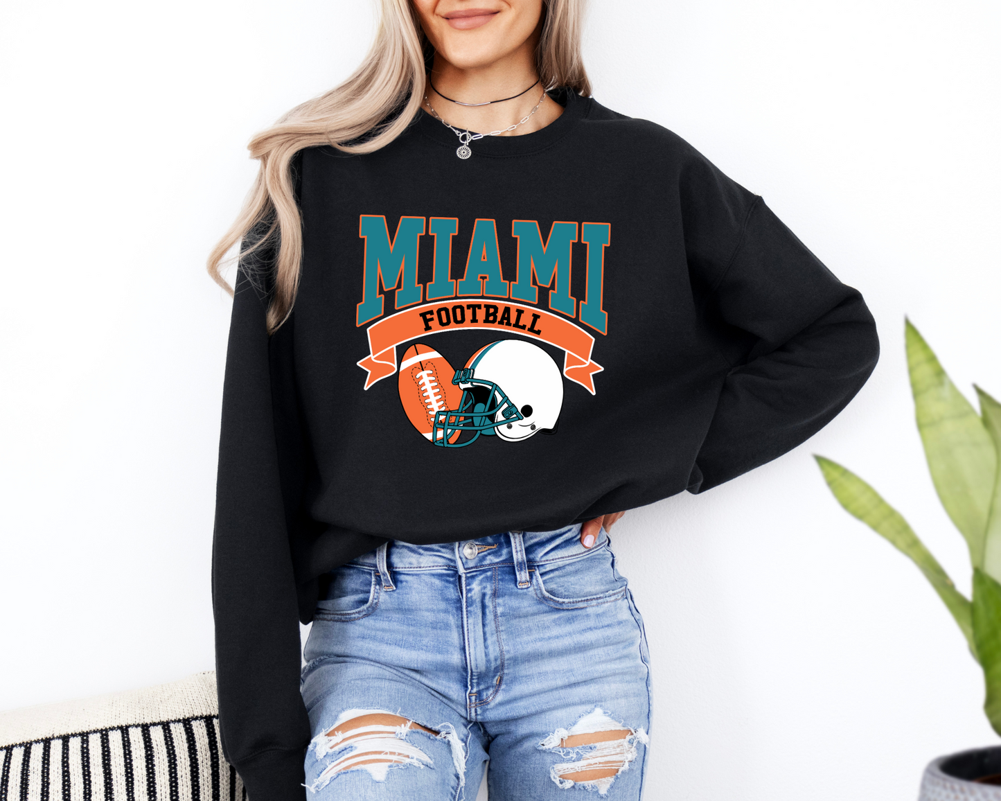 Vintage State Football Sweatshirt Collection - Miami