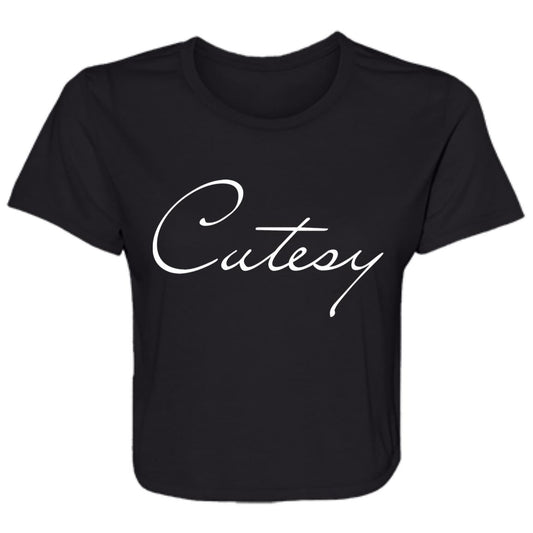 Cutesy BL Flowy Cropped Tee