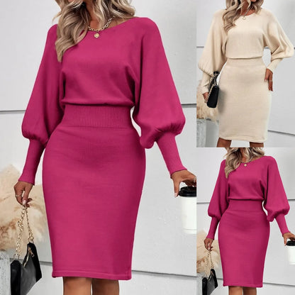 Women's Luxurious Autumn Knitted Woolen Dress