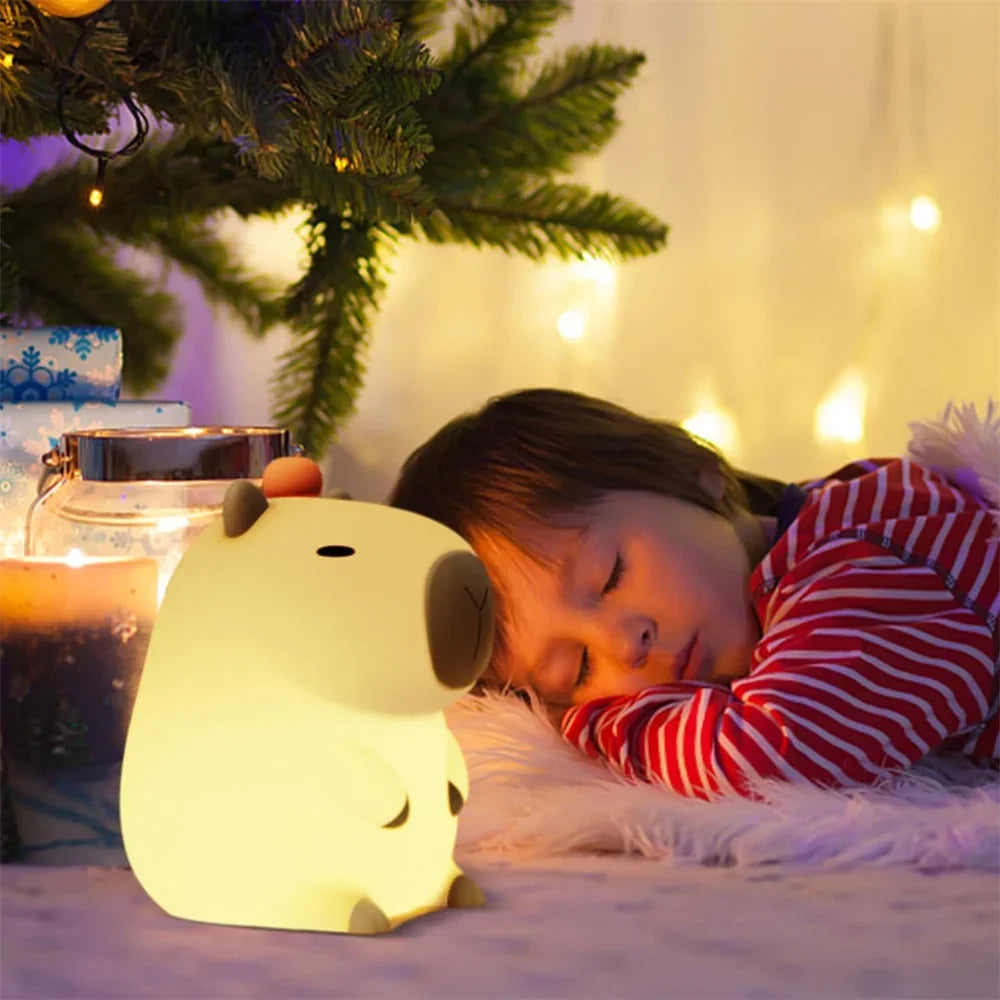 Adorable Capybara Kid's Night Light