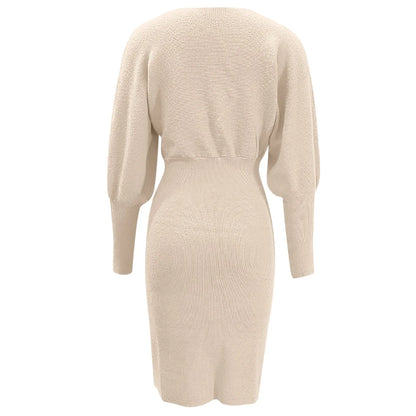 Women's Luxurious Autumn Knitted Woolen Dress