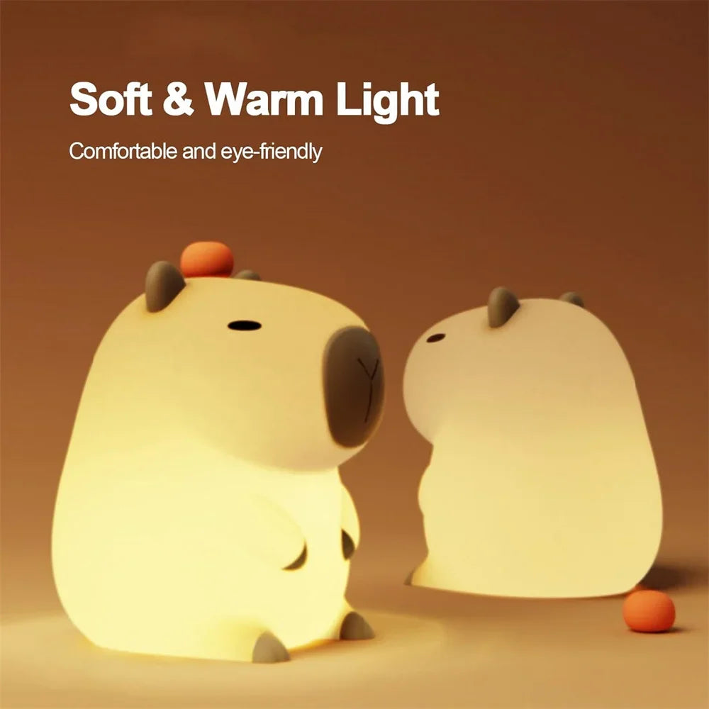 Adorable Capybara Kid's Night Light