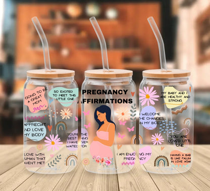 Pregnancy CLEAR Glass Jar - Affirmations