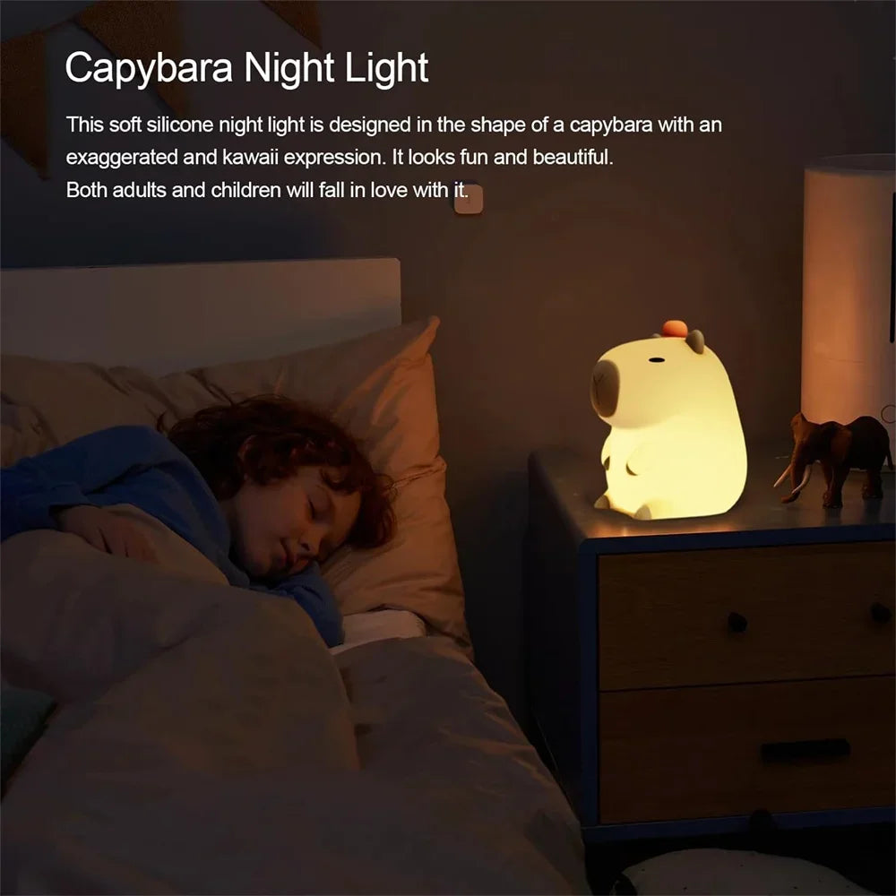 Adorable Capybara Kid's Night Light