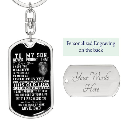 Never Forget - For Son Key Chain