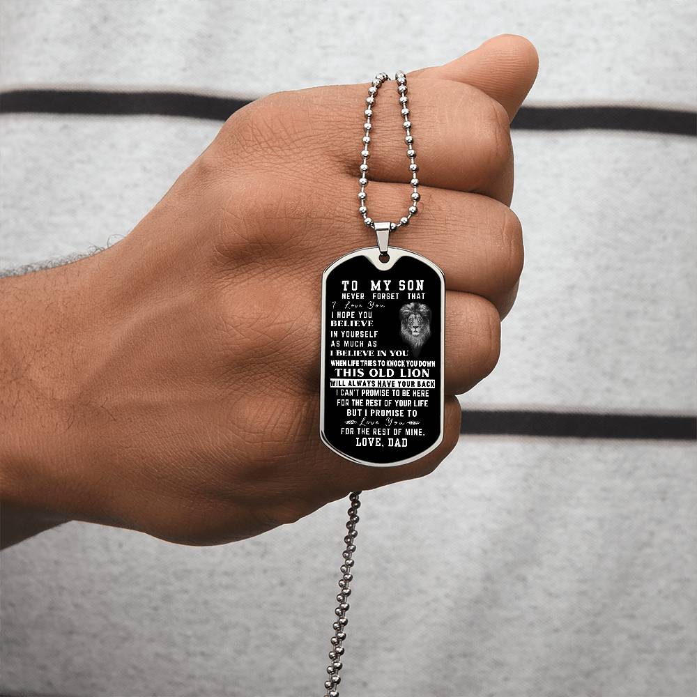 Never Forget - Dog Tag Necklace For Son