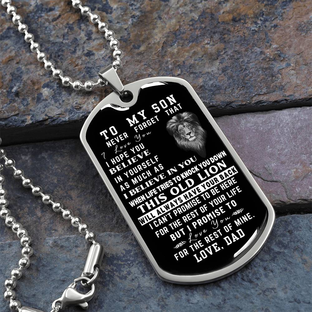 Never Forget - Dog Tag Necklace For Son