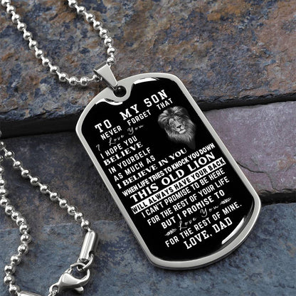 Never Forget - Dog Tag Necklace For Son