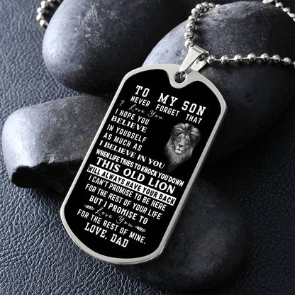 Never Forget - Dog Tag Necklace For Son