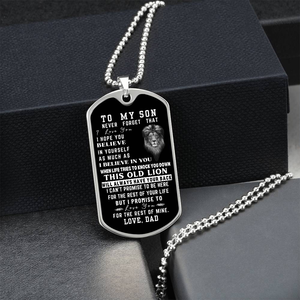 Never Forget - Dog Tag Necklace For Son