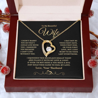 To My Beautiful Wife Forever Heart Sunset Necklace