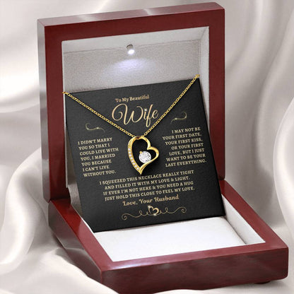 To My Beautiful Wife Gold StarFall Forever Heart Necklace