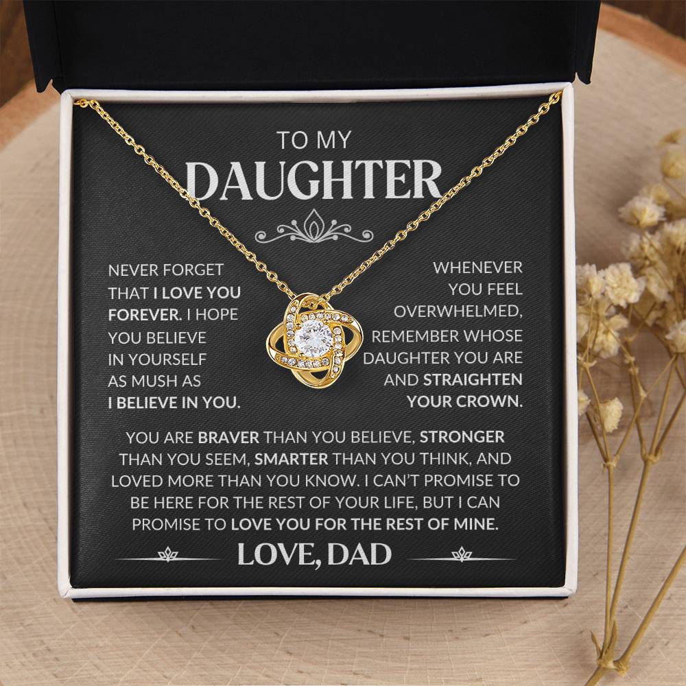 To My Daughter - Love Knot Necklace from Dad: A Symbol of Our Unbreakable Bond