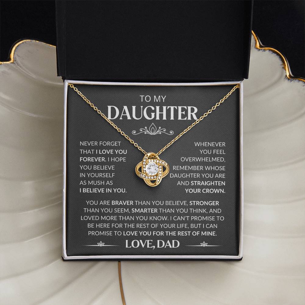 To My Daughter - Love Knot Necklace from Dad: A Symbol of Our Unbreakable Bond