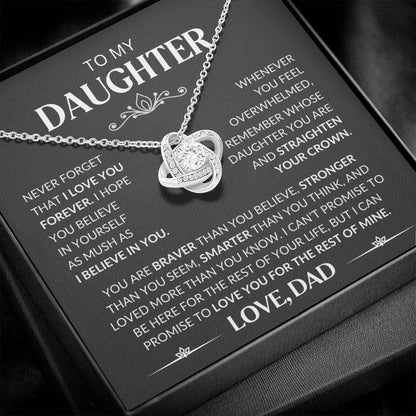 To My Daughter - Love Knot Necklace from Dad: A Symbol of Our Unbreakable Bond