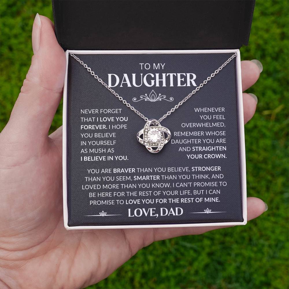 To My Daughter - Love Knot Necklace from Dad: A Symbol of Our Unbreakable Bond