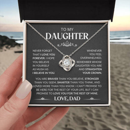 To My Daughter - Love Knot Necklace from Dad: A Symbol of Our Unbreakable Bond