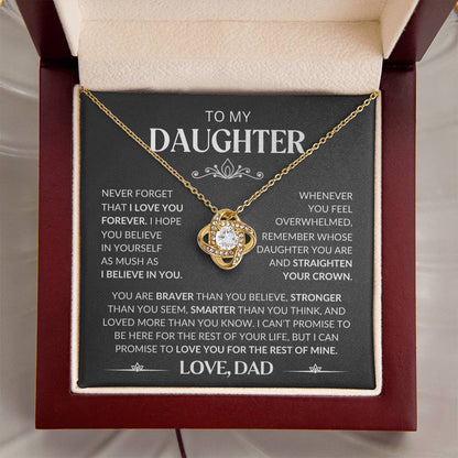 To My Daughter - Love Knot Necklace from Dad: A Symbol of Our Unbreakable Bond