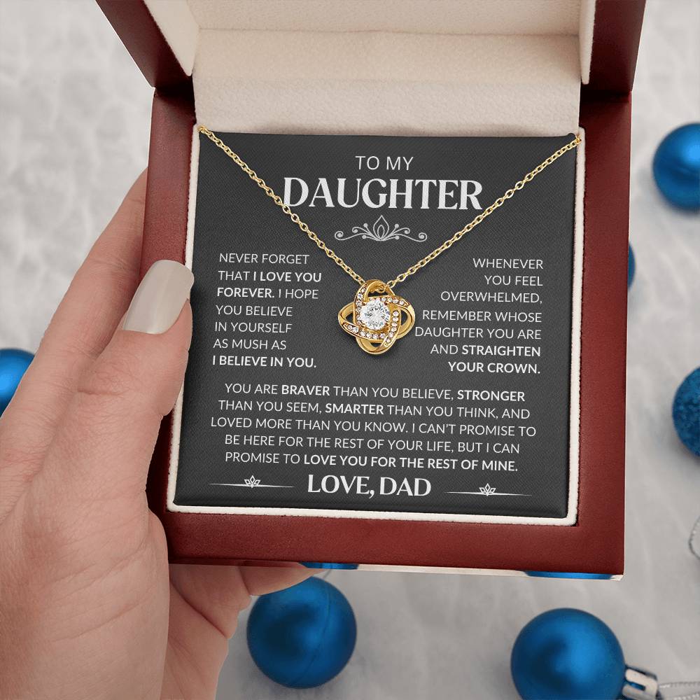 To My Daughter - Love Knot Necklace from Dad: A Symbol of Our Unbreakable Bond