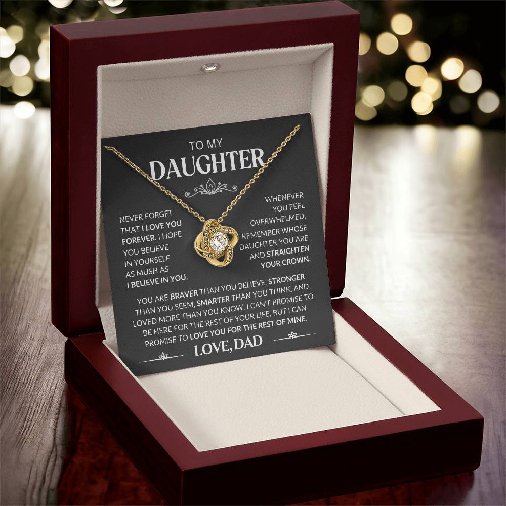 To My Daughter - Love Knot Necklace from Dad: A Symbol of Our Unbreakable Bond