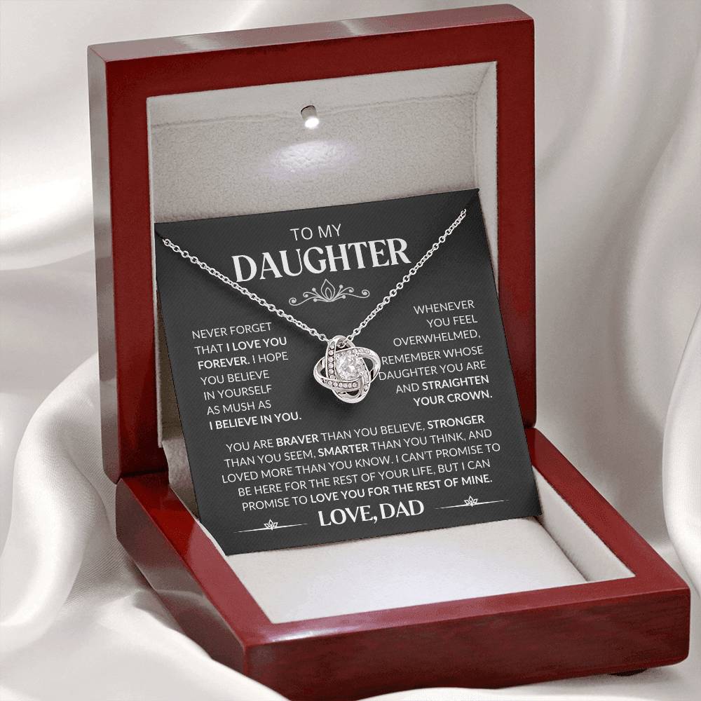 To My Daughter - Love Knot Necklace from Dad: A Symbol of Our Unbreakable Bond