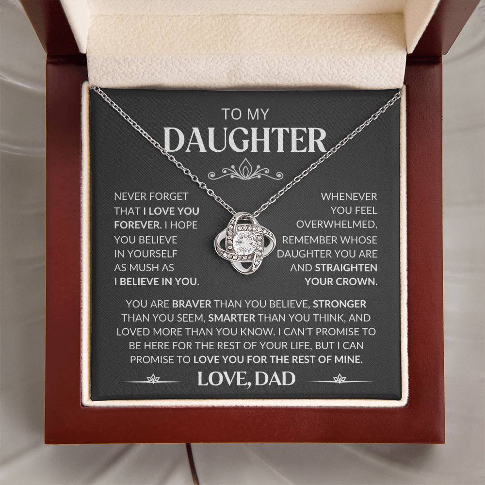 To My Daughter - Love Knot Necklace from Dad: A Symbol of Our Unbreakable Bond