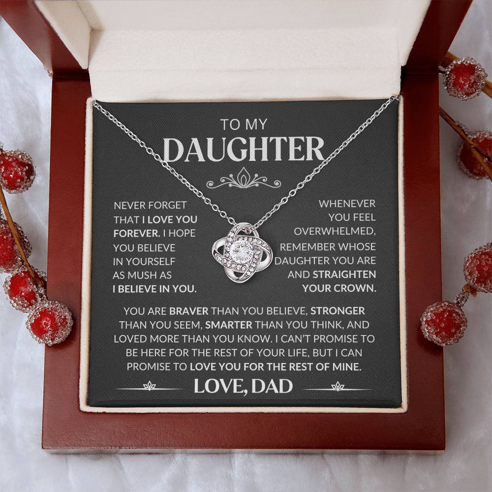 To My Daughter - Love Knot Necklace from Dad: A Symbol of Our Unbreakable Bond