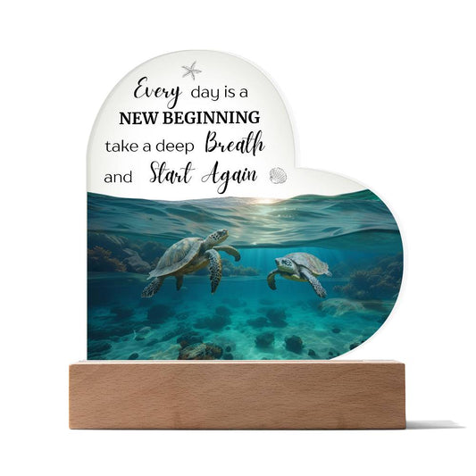 Aquatic Turtle Heart Plaque or Lamp