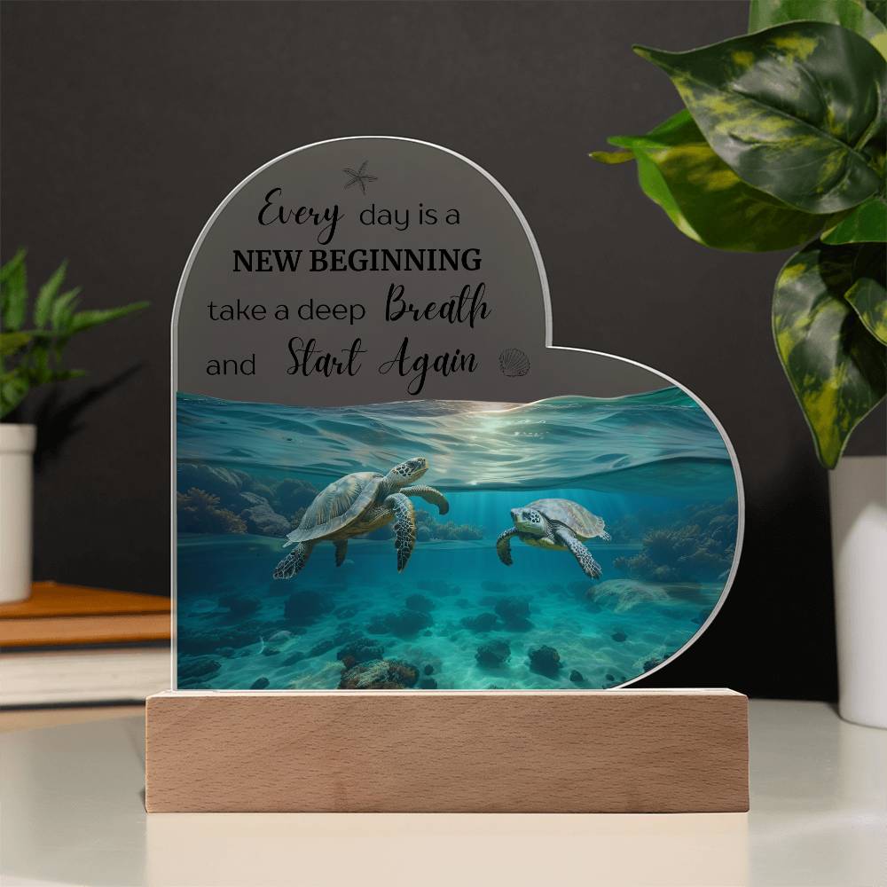 Aquatic Turtle Heart Plaque or Lamp