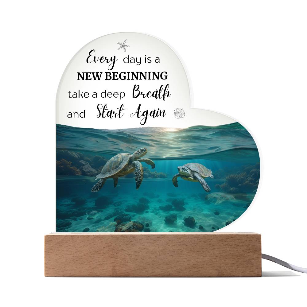 Aquatic Turtle Heart Plaque or Lamp