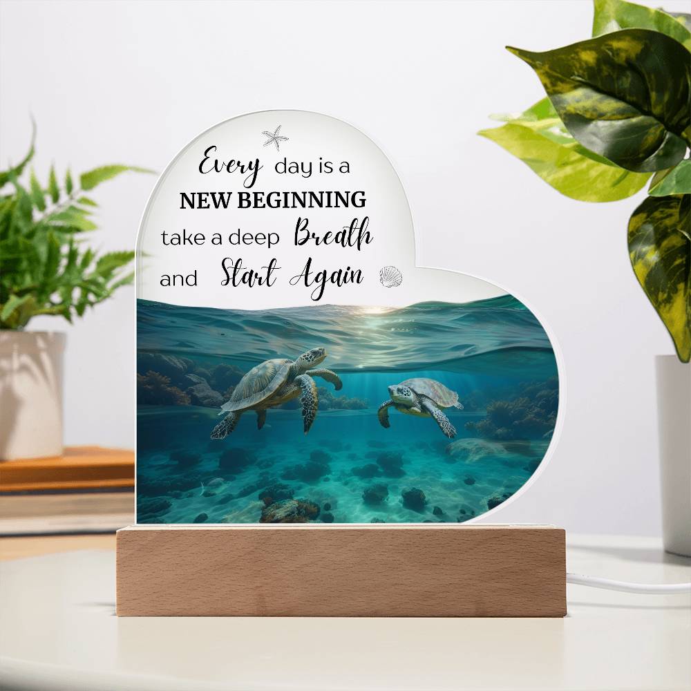 Aquatic Turtle Heart Plaque or Lamp