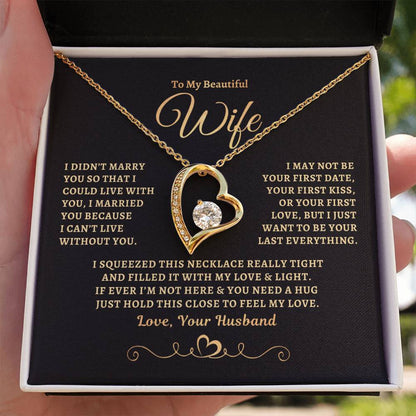 To My Beautiful Wife Forever Heart Sunset Necklace