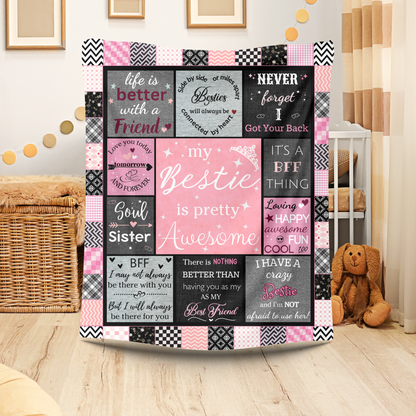 Hugs & Love - Besties Patchwork Blanket