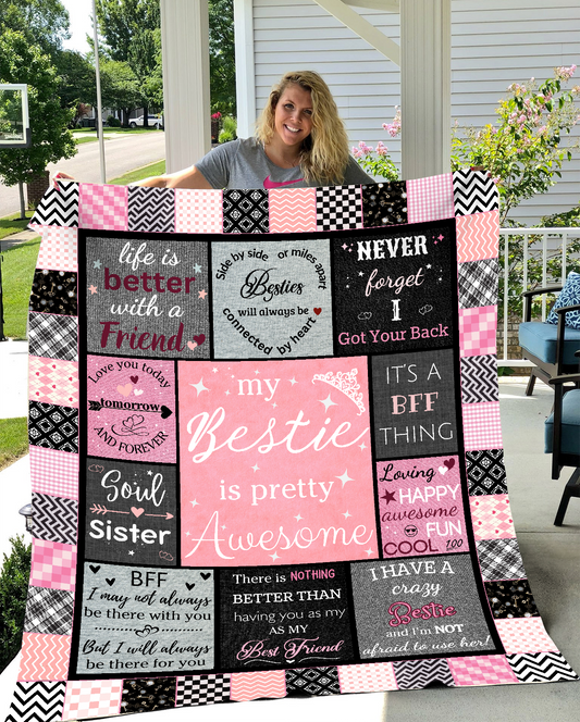 Hugs & Love - Besties Patchwork Blanket