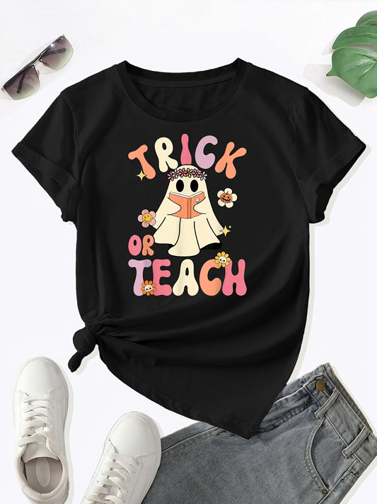 Camiseta de profesor de truco o enseñanza de Halloween