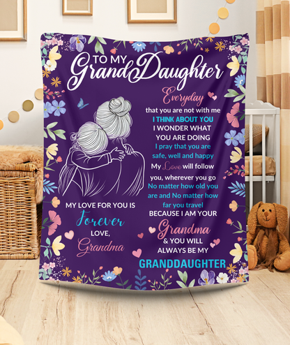 Grandmother's Embrace: Floral Love Blanket for Granddaughter