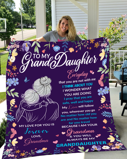 Grandmother's Embrace: Floral Love Blanket for Granddaughter