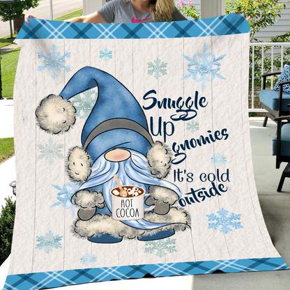 Snuggle Up Gnomies Blanket – Winter Plaid Edition