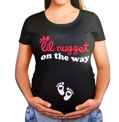 Lil Nugget Camiseta Mujer Negro y Rojo