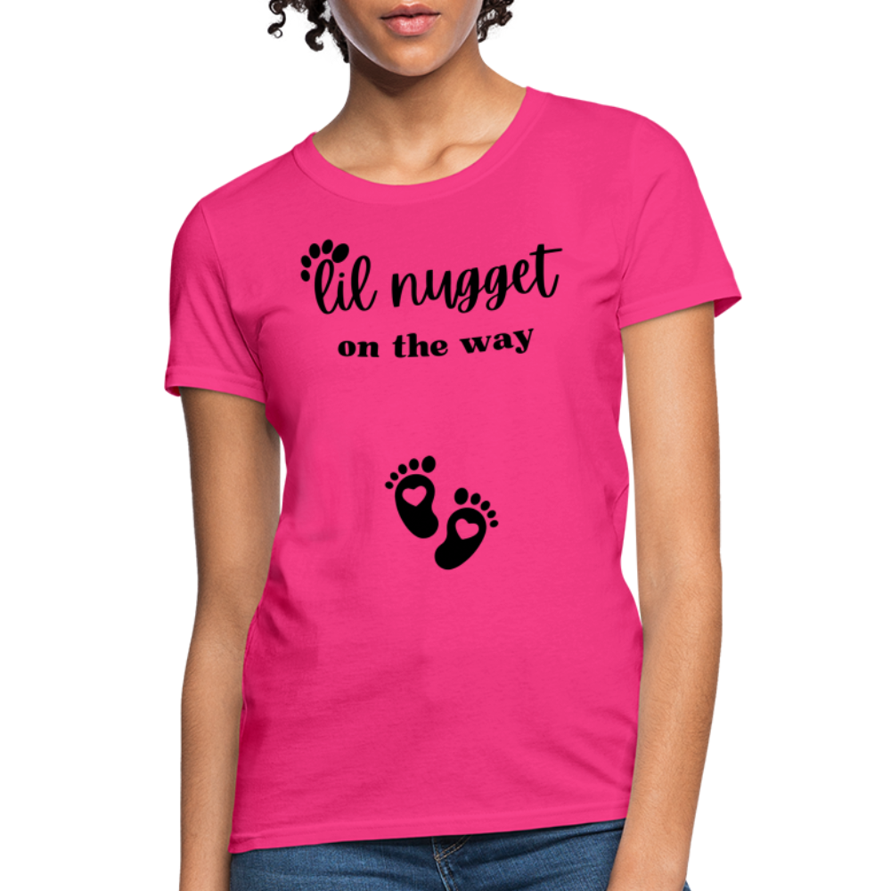 Lil Nugget Women's T-Shirt Blk - fuchsia