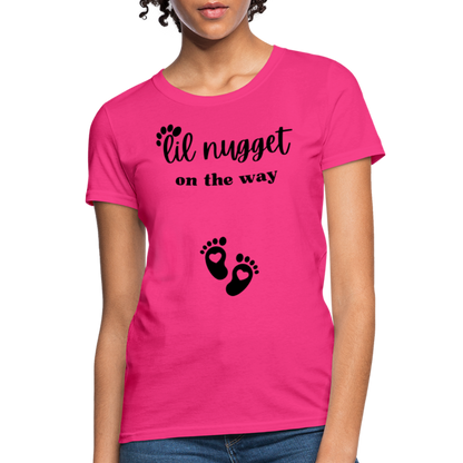 Lil Nugget Women's T-Shirt Blk - fuchsia