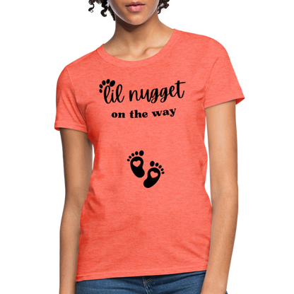 Lil Nugget Women's T-Shirt Blk - heather coral