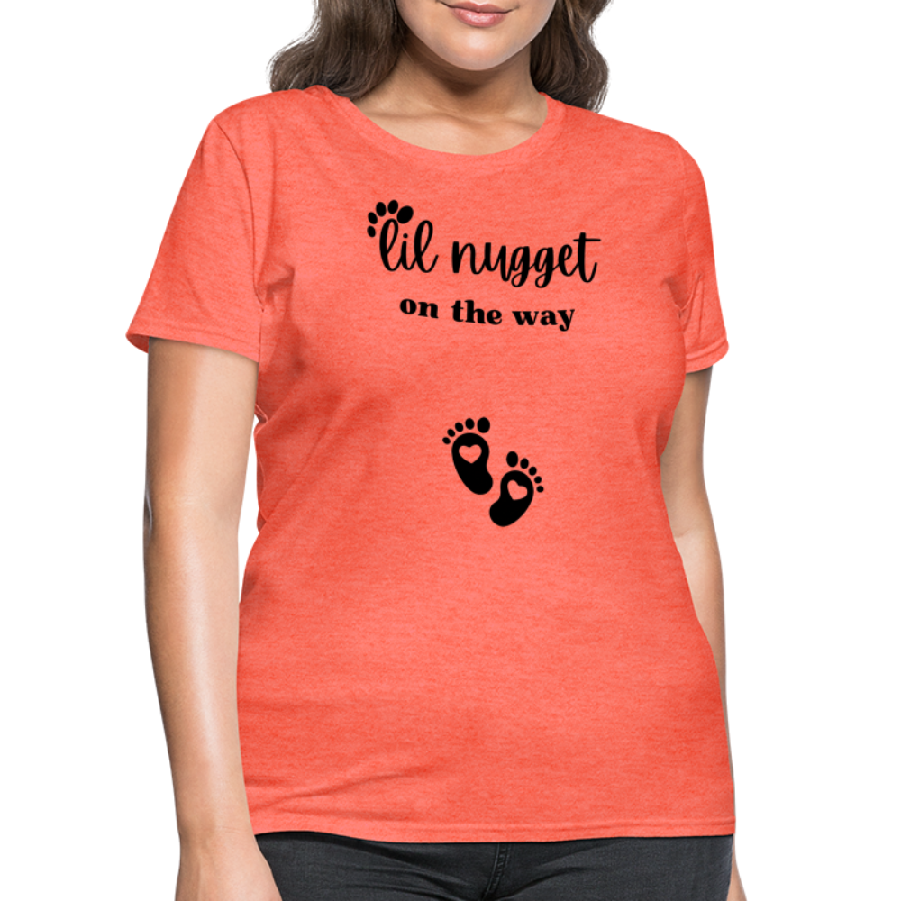 Lil Nugget Women's T-Shirt Blk - heather coral