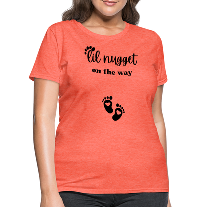 Lil Nugget Women's T-Shirt Blk - heather coral