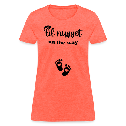 Lil Nugget Women's T-Shirt Blk - heather coral