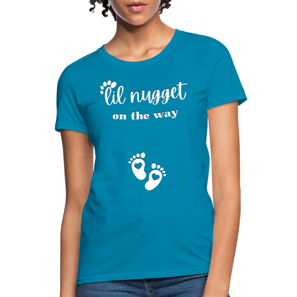 Lil Nugget Women's T-Shirt Wht - turquoise