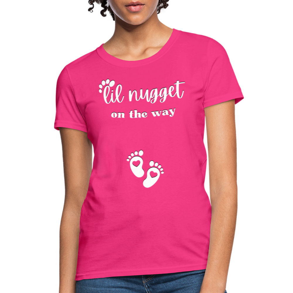 Lil Nugget Women's T-Shirt Wht - fuchsia