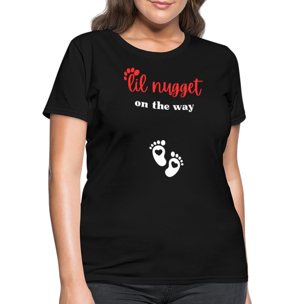 Lil Nugget Women's T-Shirt Blck & Red - black