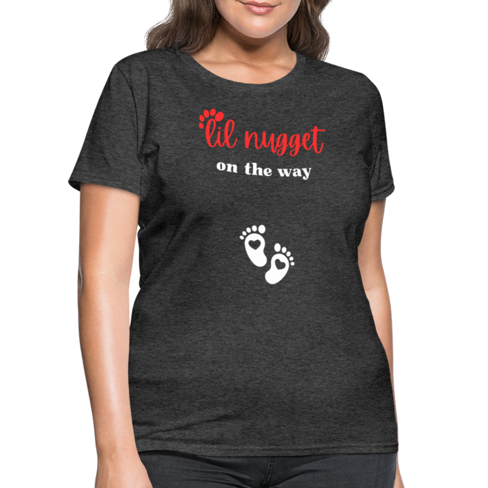 Lil Nugget Women's T-Shirt Blck & Red - heather black