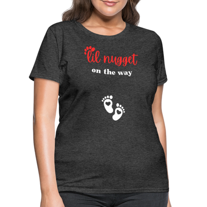 Lil Nugget Women's T-Shirt Blck & Red - heather black